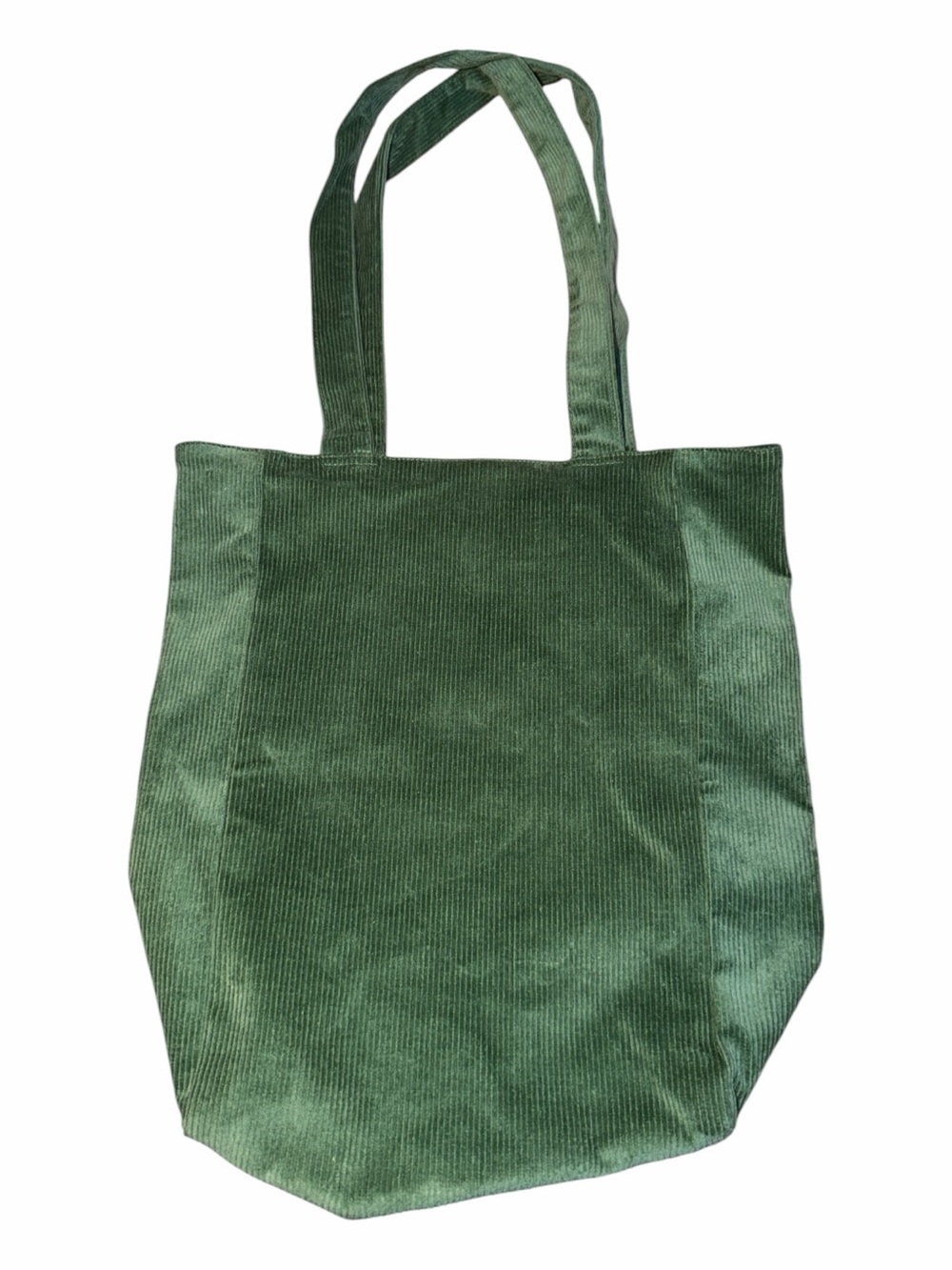Corduroy Green Tote with Gold Emblem - Picture 2 of 3